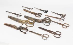 Dressmaker & tailors scissors, 12 pairs including Wilkinsons & Son of Sheffield. 