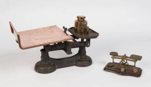 Two sets of antique scales and weights, 19th Century