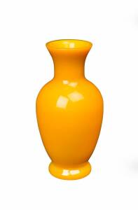 A Peking yellow cased glass vase with seal mark, circa 1900. 27cm high