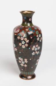 A tall Japanese cloisonne vase, 20th Century. 31cm high