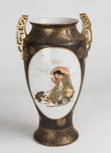 A Kutani ware Japanese porcelain vase, Meiji period. 32cm