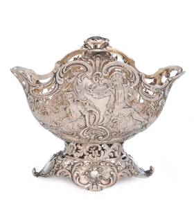 A sterling silver pierced comport with English silver import marks made by Burthold Muller (German). 19th century