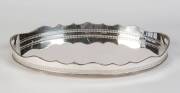A silver plated serving tray with pierced gallery, late 19th Century. 61cm x 42cm