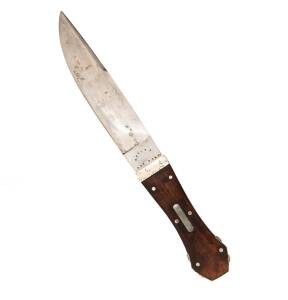 A 19th Century Bowie knife with coffin handle, blade marked "M.Price, San Fran." This knife is in the style of John Brown who made the original Bowie knife for Jim Bowie who was killed at the Alamo, Texas. 35cm long