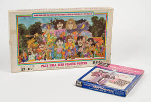 THE BEATLES: A 1970 complete Philmar "The Beatles Illustrated Lyrics Puzzle in a Puzzle" jigsaw in original box (lacks poster); 1968 "The Beatles Yellow Submarine" non-toxic watercolour set manufactured by Craft Master; 1981 complete set of "Caveman" lobb