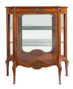 A French Kingwood display cabinet with ormolu mounts, late 19th early 20th Century. 122cm high, 108cm wide, 142cm deep 