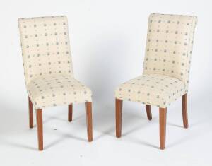 A set of eight cream upholstered dining chairs, 20th century