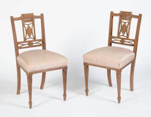 A set of six Edwardian mahogany chairs.