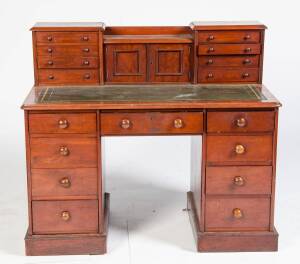 A Victorian mahogany leather topped knee hole desk