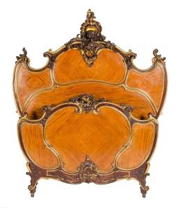 A French Louis XV style bedhead with applied opulent decoration. Approximately. 160cm high, 160 wide 