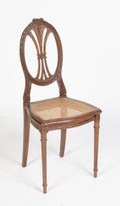 A French salon chair, carved oak and cane, 19th centiury 