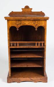 A Victorian satinwood marquetry inlaid walnut music cabinet101cm high, 59cm wide, 42cm deep 