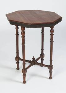 An Edwardian octagonal cedar occasional table64cm high, 50cm wide, 50cm deep 