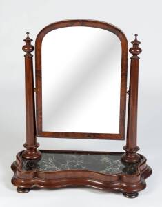 An Australian cedar toilet mirror, late 19th Century. 80cm high, 75cm wide, 35cm deep 