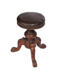 An Australian revolving piano stool, late 19th Century. 52cm high