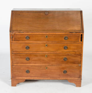 A Georgian mahogany fall front bureau chest. 103cm high, 99cm wide, 51cm deep.