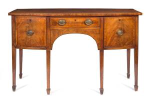 A Georgian mahogany sideboard with cross banded edge and fine string inlay, early 19th century