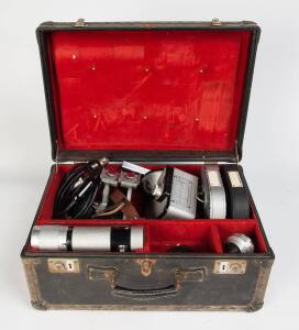 PENTACON (Germany): A large group of Pentaflex 16mm equipment with two outfits, each housed in fitted metal case, plus a box of accessories.