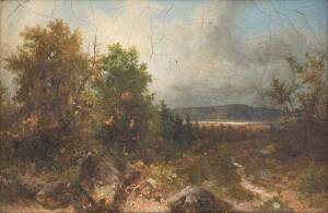 SIGNED E.A. SONTERS: 19th Century country scene, oil on canvas, signed lower right, 19 x 29 cm