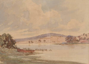 ROBERT RICHMOND CAMPBELL: Boat by the River, watercolour, signed 'ROBERT CAMPBELL' lower left, 27 x 37 cm