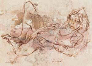 LOUIS V KAHAN: Reclining Child 1966, watercolour and pencil, signed, dated and titled lower right and left, 27 x 37 cm  