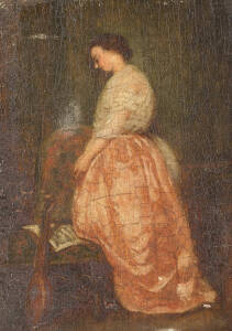 ARTIST UNKNOWN: Portrait of a Lady, 19th Century, oil on board,12 x 17cm