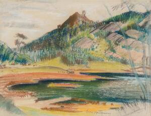 ANNE MONTGOMERY: First Rain, pastel, signed lower right, 27 x 35 cm