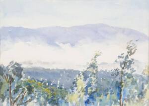 MABEL PYE: Across the Valley, watercolour, signed lower right, 26 x 36 cm