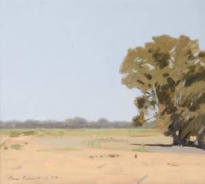 RON CRAWFORD: Dry Country 1977, oil on canvas on board, signed & dated lower left, 34 x 39 cm