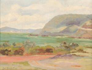 ZOE HINGSTON (Australian School), oil on board, title verso "Big Hill Great Ocean Road 1935", signed lower left, 29cm x 22cm 