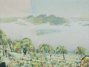 MAX DIMMACK: Foggy Panorama Table Top NSW, oil on canvas, 107 x 135 cm 