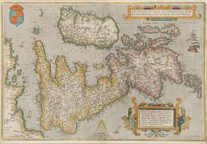 Two framed antique hand coloured maps of the British Isles & the Province of Munster. Frames approximately 182cm x 67cm          