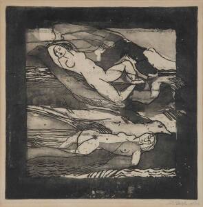 ULRICH STALPH: Nude Study, etching, signed lower right, 50 x 49.5 cm