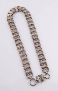 A Victorian collar, engraved floral decoration. Sterling silver. Length 48cm. 