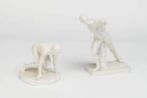 Two Parian porcelain figures of Athletes, 19th/20th Century. The largest 21cm high