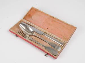 A three piece Berlin silver cutlery set in box, early 20th Century