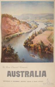 AUSTRALIAN TRAVEL POSTER: Australian National Travel Association poster Mo. 117, "The River Derwent - Tasmania, Australia", with artwork by James Northfield, colour process lithograph, printed by McLaren & Co., Melbourne; 101 x 63cms, laid down on linen.