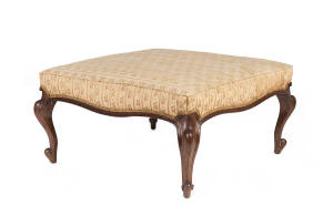 A French walnut framed ottoman, circa 1870