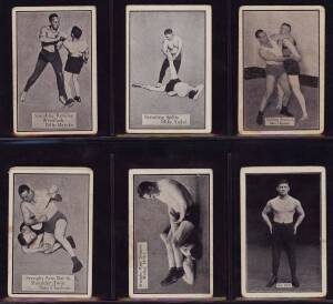 SPORT CARDS: Collection in album, noted 1907 Sniders & Abrahams "Jockeys" [20/48]; 1908-09 Sniders & Abrahams "Jockeys" [52/62]; 1926 Allens "Wrestlers" [19/24]; 1933 Godfrey Phillips "Who's Who in Australian Sport" (138); 1933 Sweetacres "Series of Sport