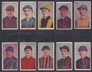 SPORT CARDS: Collection in album, noted 1907 Sniders & Abrahams "Jockeys" [20/48]; 1908-09 Sniders & Abrahams "Jockeys" [52/62]; 1926 Allens "Wrestlers" [19/24]; 1933 Godfrey Phillips "Who's Who in Australian Sport" (138); 1933 Sweetacres "Series of Sport - 2
