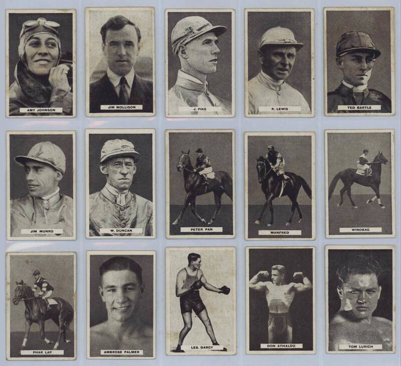 1933 Sweetacres "Series of Sports Champions", complete set [48], noted Don Bradman, Les Darcy & Phar Lap. Mainly G/VG.