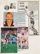 AUTOGRAPHS: Collection in 2 albums, mostly Sport, with 130 signatures plus 1997 Melbourne FC team sheet, noted Ted Whitten, Ron Barassi, Tommy Hafey, Jim Stynes, Bobby Skilton, Jack Dyer (2), Richard Hadlee, Kathy Watts, Royce Hart, Kevin Bartlett, amusin - 2