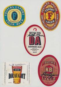 SPORT AUTOGRAPHS/BEER LABELS: Wonderful collection of autographs, mainly on beer labels, noted cricketers, Olympians, rugby league, AFL & few politicians, with Don Bradman, Richie Benaud, Dawn Fraser (2) & letter from Prime Minister John Howard.