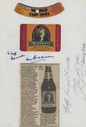 SPORT AUTOGRAPHS/BEER LABELS: Wonderful collection of autographs, mainly on beer labels, noted cricketers, Olympians, rugby league, AFL & few politicians, with Don Bradman, Richie Benaud, Dawn Fraser (2) & letter from Prime Minister John Howard. - 2