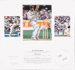 BALANCE OF COLLECTION, noted Alan Border "At The Crease" signed display, limited edition 215/350, with CoA; Shane Warne signed display; plus "Years of The Olympic Games" stamp pin set, limited edition 350/1000; all framed, largest 52x44cm.