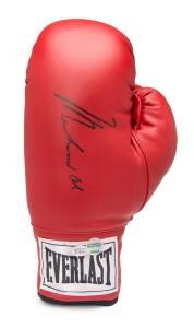 MUHAMMAD ALI, signature on 'Everlast' boxing glove. With 'Online Authentics' No.OA-7847313.