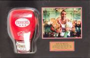 JEFF FENECH, display with signed "Fenechs" boxing glove, framed & glazed, overall 67x47cm. With CoA.