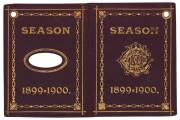 MELBOURNE CRICKET CLUB: 1899-1900 Member's Season Ticket, maroon leather covers with gilt MCC logo & "Season 1899=1900" on front. No.184 J.P.Lonergan. G/VG.