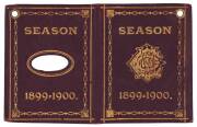 MELBOURNE CRICKET CLUB: 1899-1900 Member's Season Ticket, maroon leather covers with gilt MCC logo & "Season 1899=1900" on front. No.2893 W.T.Treadaway, inside with faint red "C" for Country member. Fair/G.