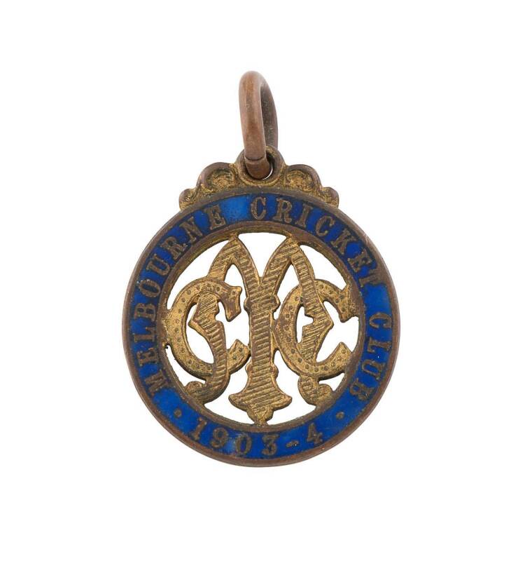 MELBOURNE CRICKET CLUB, 1903-4 membership badge, made by Stokes, No.1640.